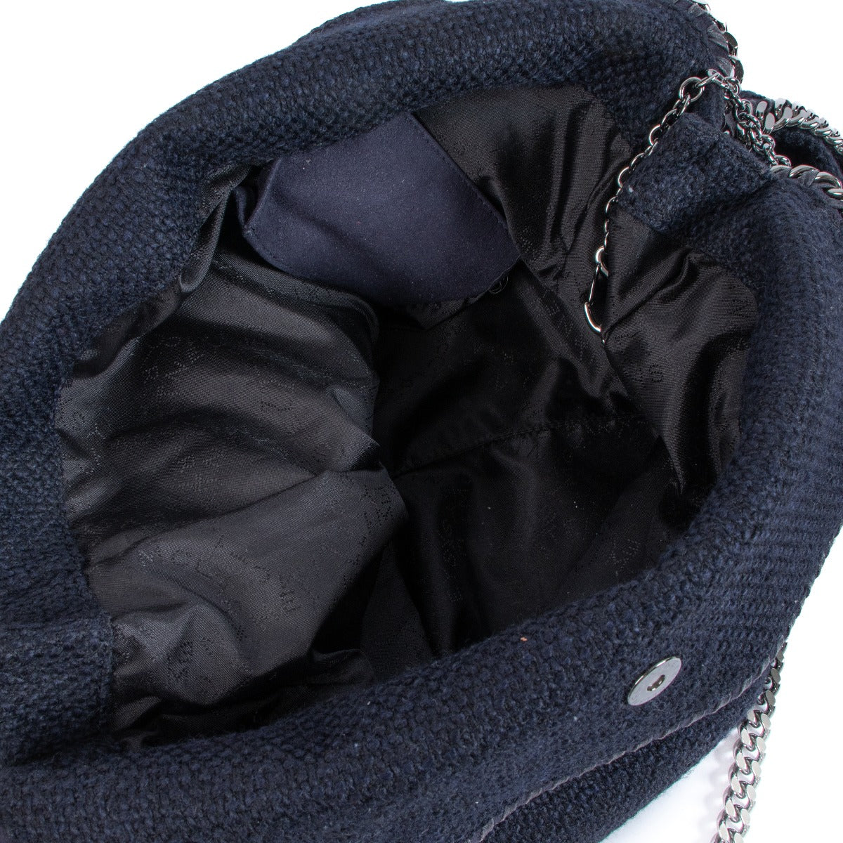 Sac à bandoulière maxi Falabella Stella McCartney en chenille bleu marine