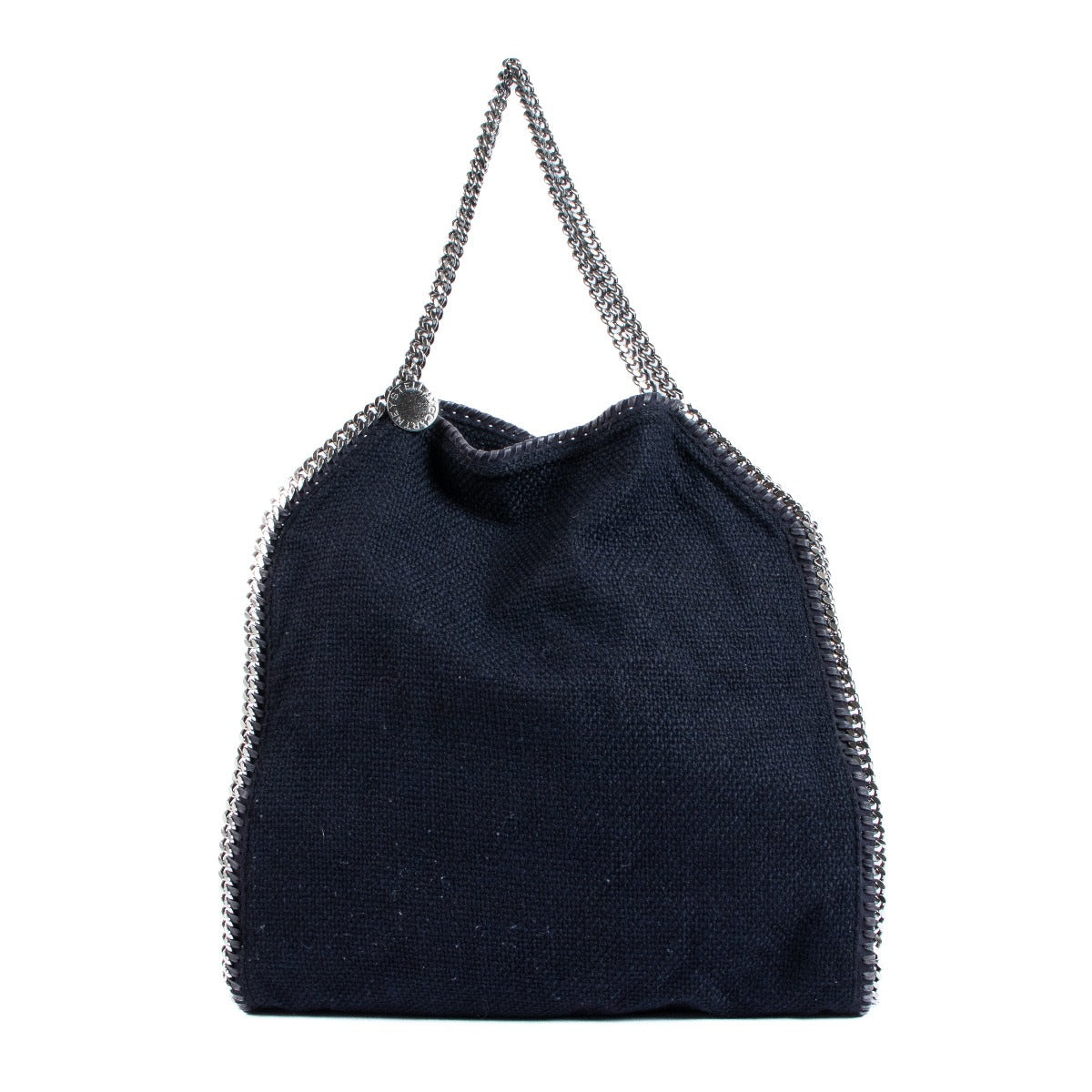 Stella McCartney Navy Blue Chenille Maxi Falabella Shoulder Bag