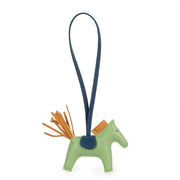 Hermès Rodéo PM Vert Crique/Sésame/Bleu de Malte Bag Charm