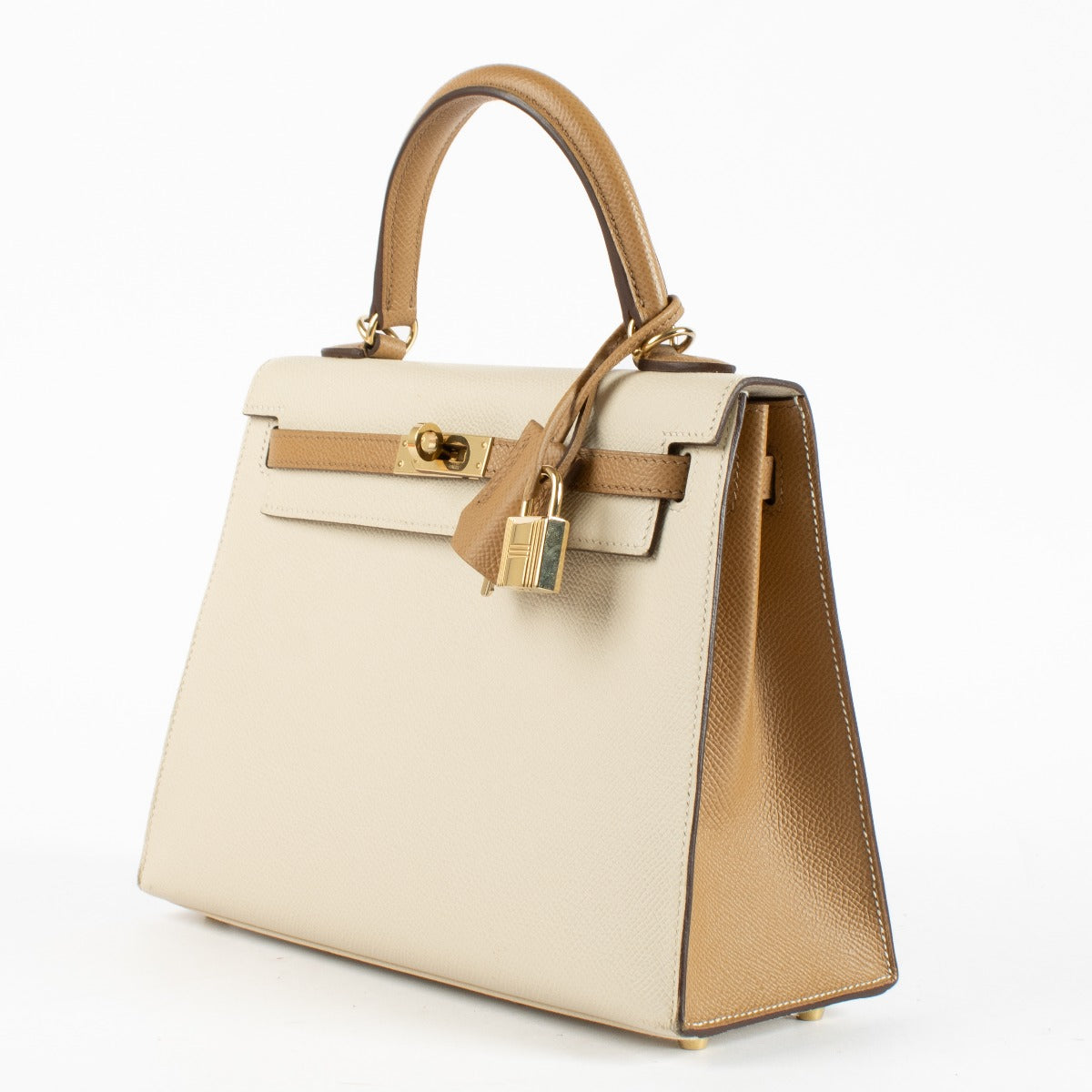 Hermès HSS Kelly 25 Craie/Biscuit Epsom GHW