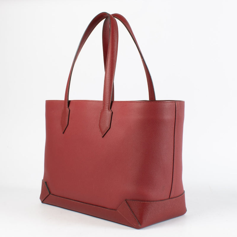 Hermès Maxibox Cabas 36 Rouge Grenat Evercolor/Epsom PHW