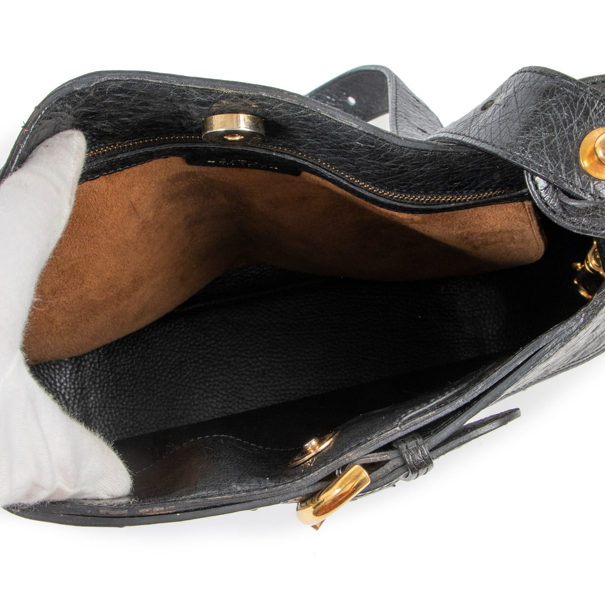 Shop safe online at Labellov in Antwerp this 100% authentic second hand Delvaux Black Ostrich Souverain Crossbody
