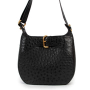 Shop safe online at Labellov in Antwerp this 100% authentic second hand Delvaux Black Ostrich Souverain Crossbody