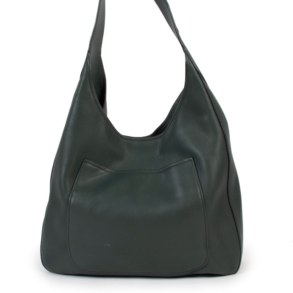 Shop authentic second hand designer vintage luxury Prada Vitello Corsica Smeraldo Green Hobo Bag.