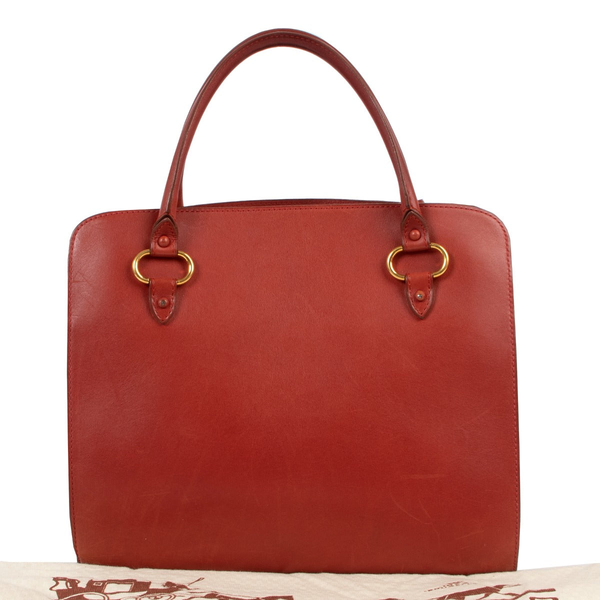 Shop second hand authentic designer vintage Delvaux Red Leather Tote Bag at Labellov.