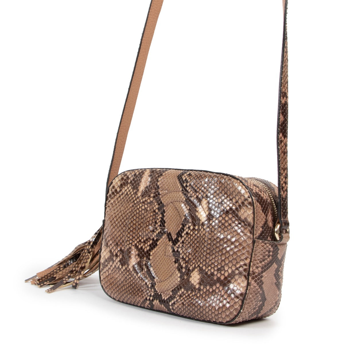 Buy an authentic second hand Gucci Soho Disco Brown Python Crossbody in very good condition at Labellov