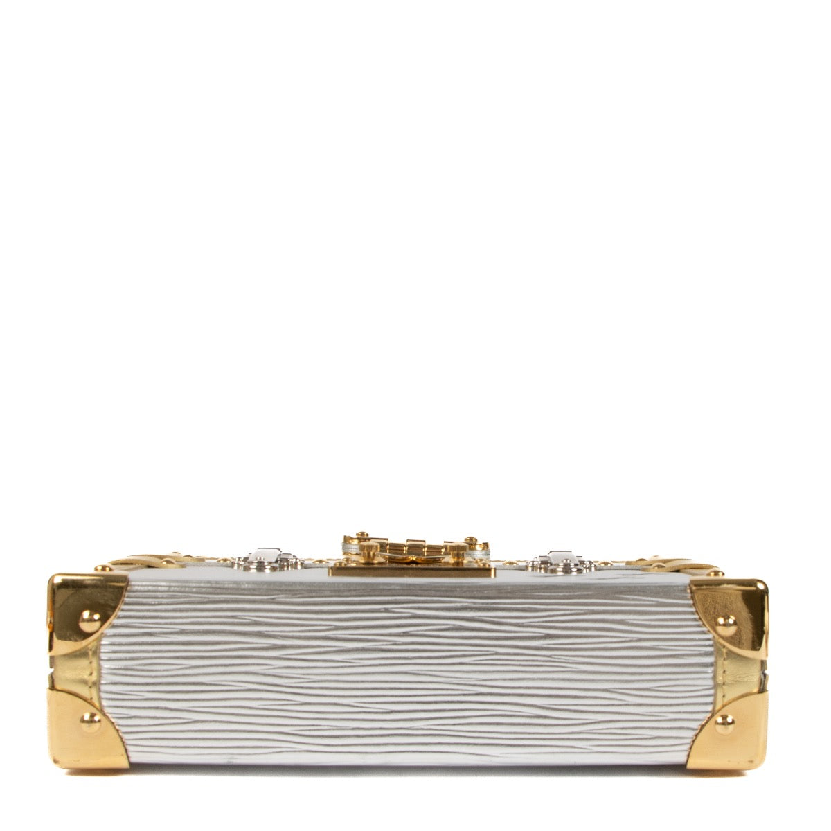 Shop safe online at Labellov in Antwerp, Brussels and Knokke this 100% authentic second hand Louis Vuitton Metallic Epi Leather Petite Malle Crossbody