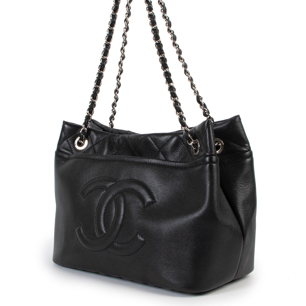 shop safe online Chanel Black Caviar Timeless CC Soft Tote