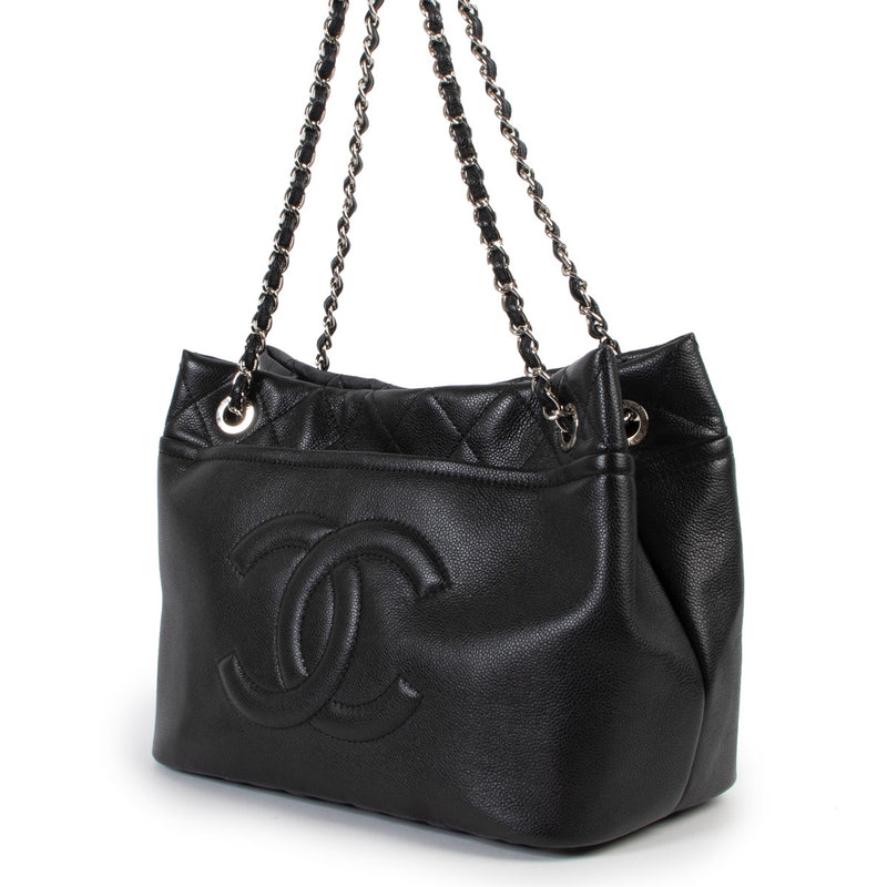 shop safe online Chanel Black Caviar Timeless CC Soft Tote