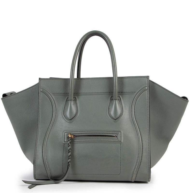 Céline Mint Green Mini Luggage Drummed Calfskin
