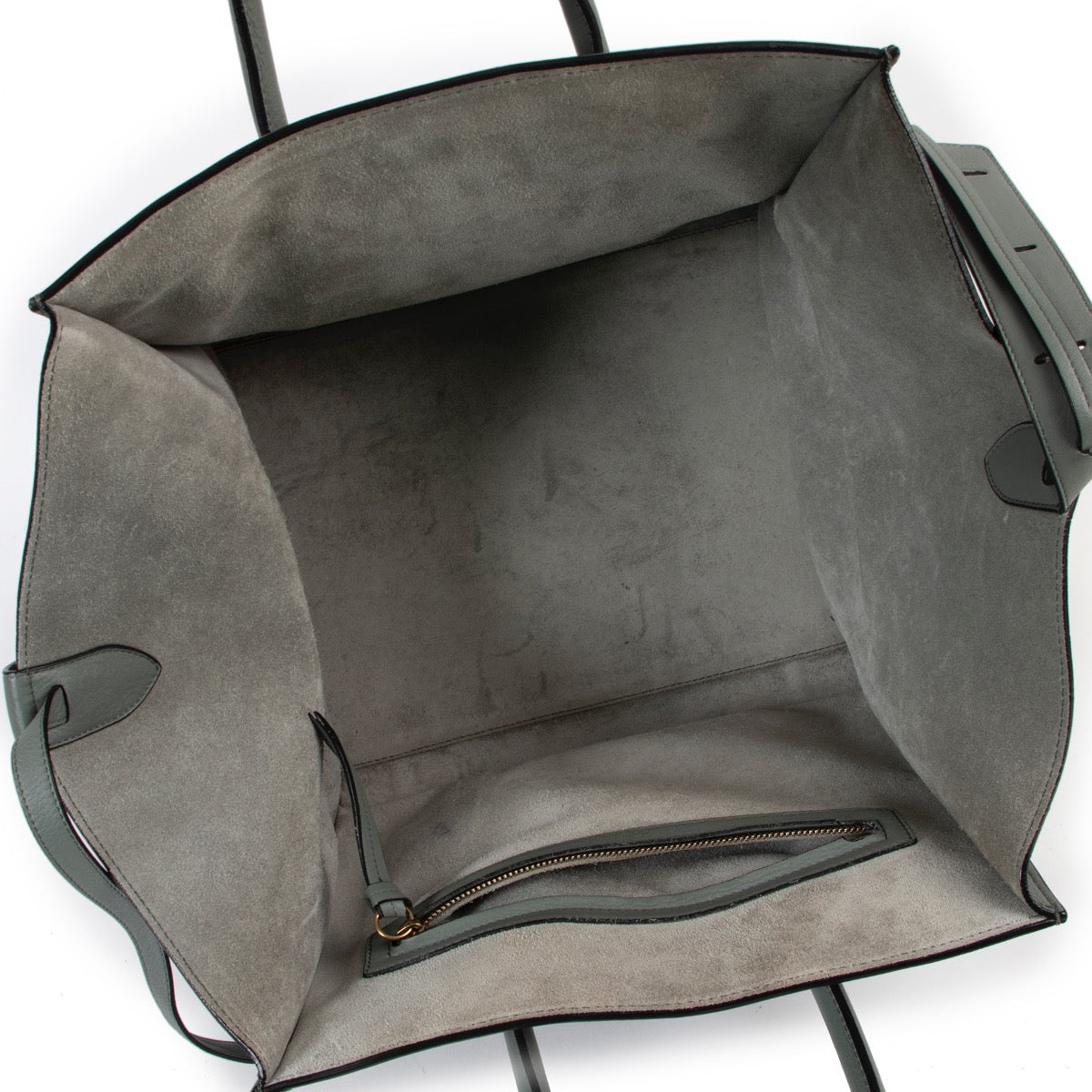 Céline Luggage Phantom moyen en cuir de veau grainé vert menthe
