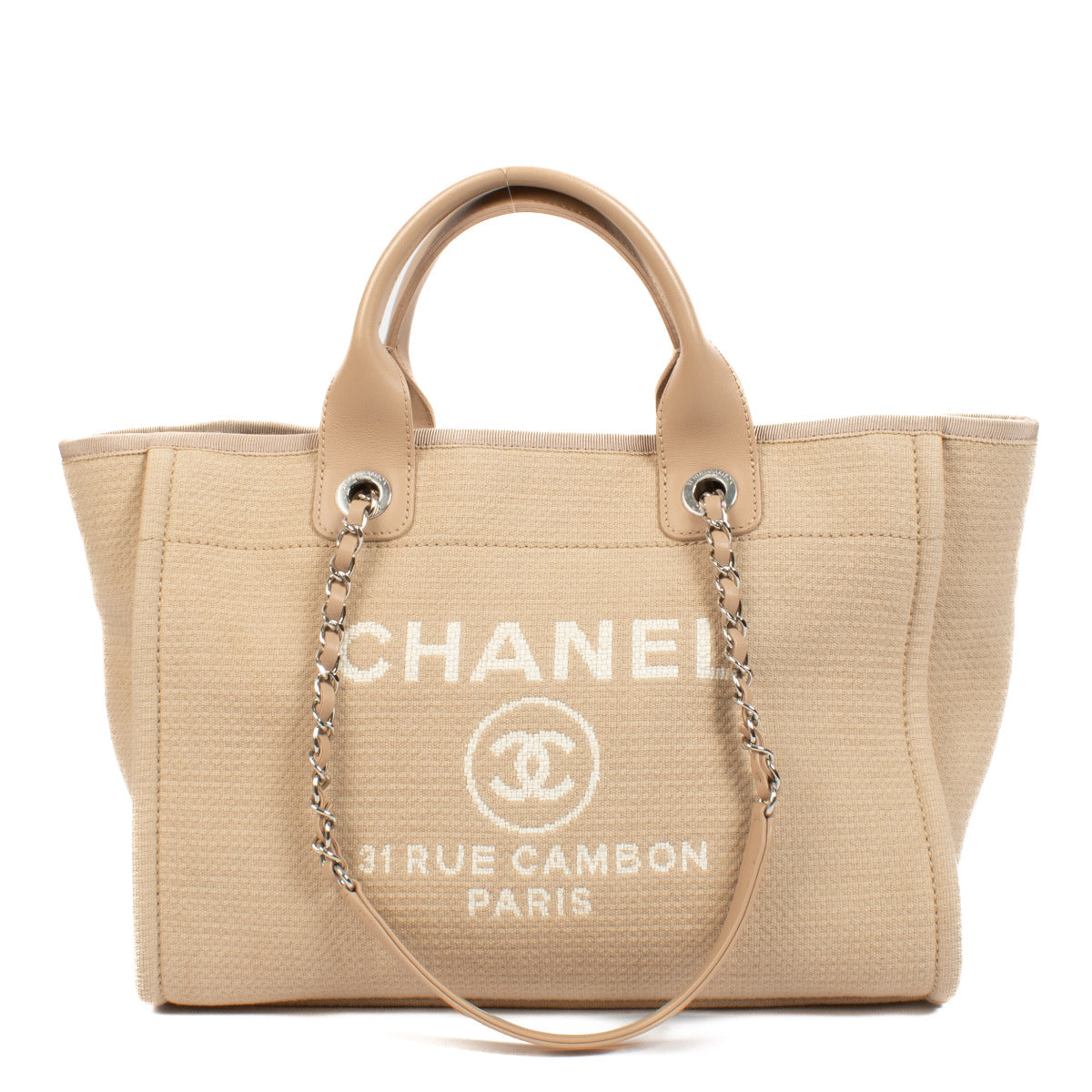 Chanel Beige Medium Deauville Shopping Tote Bag for the best price at Labellov.