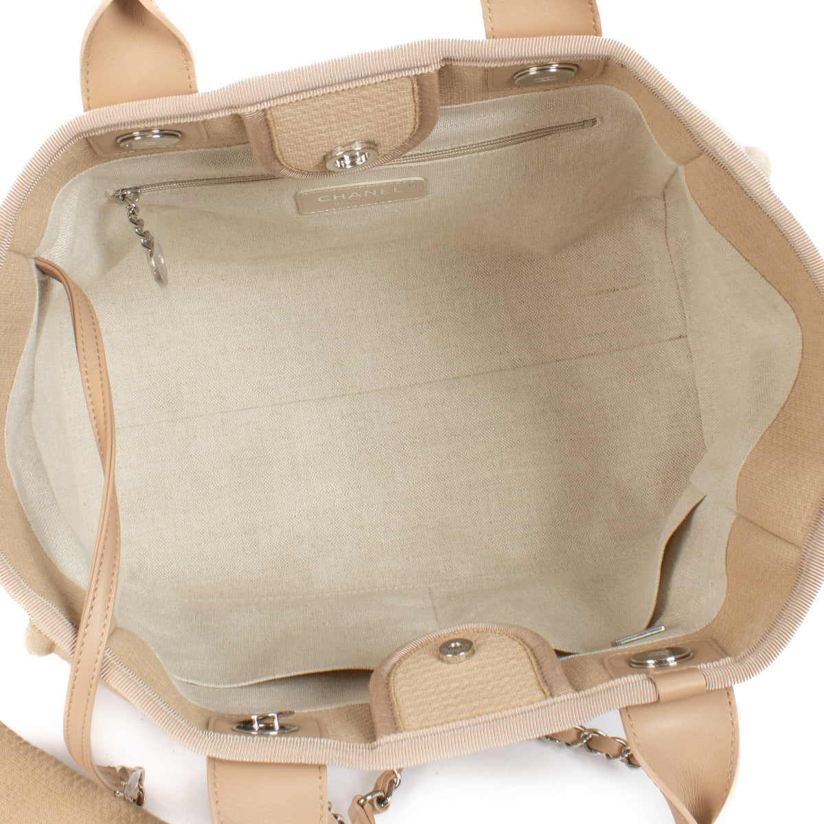 Sac cabas Chanel Deauville moyen beige