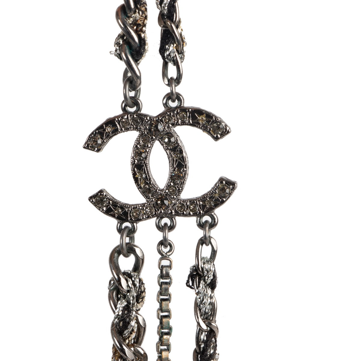 skip the waiting list shop safe online Chanel Black Chain CC Logo Hairband