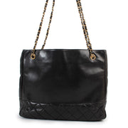 shop safe online Chanel Vintage Black Quilted Shopping Tote Bag