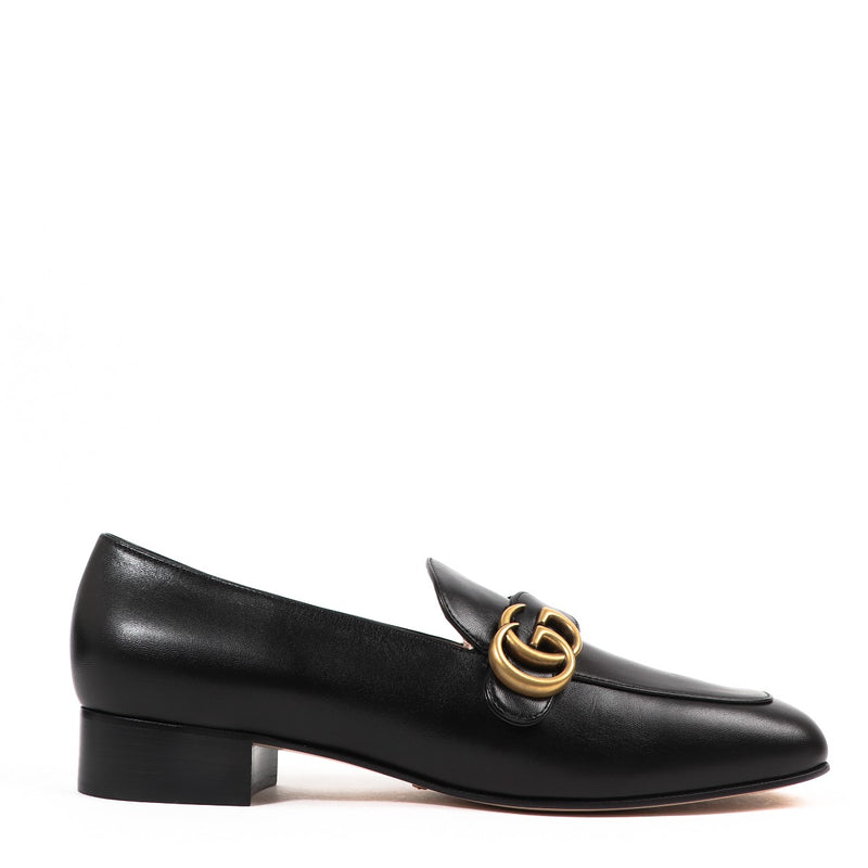 Gucci Black GG Marmont Loafers