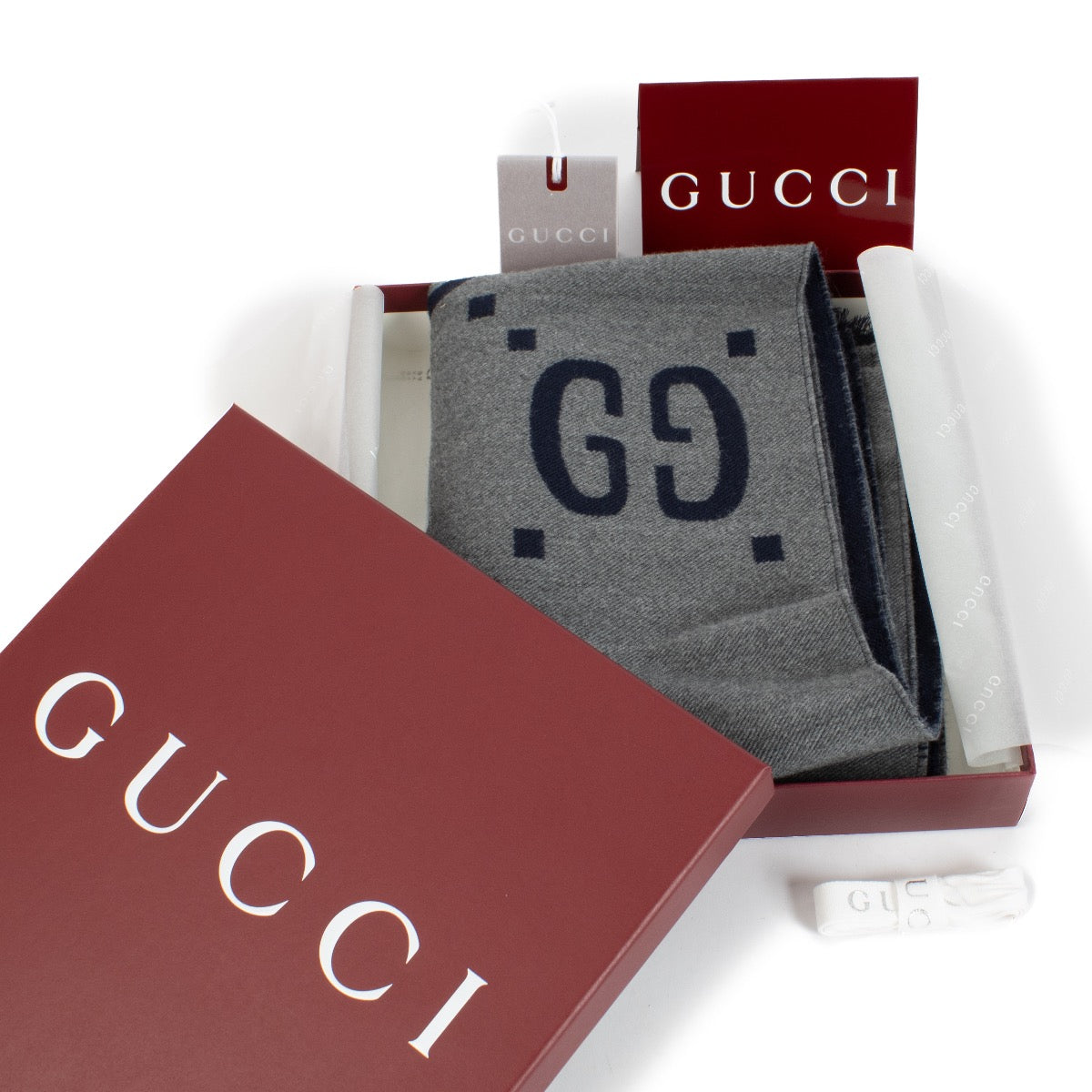 Écharpe en laine et soie jacquard GG Gucci