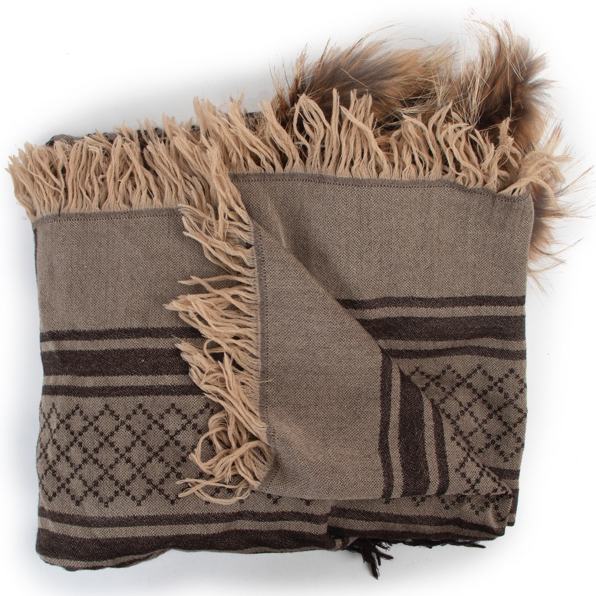 Buy an authentic second hand Gucci Monogram Scarf With Fur in very good condition at Labellov