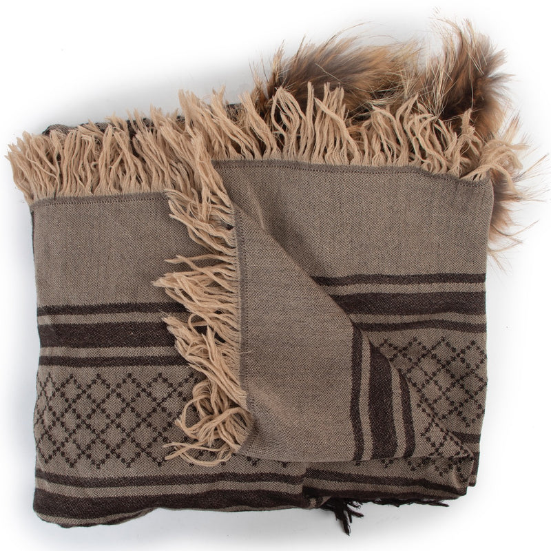 Buy an authentic second hand Gucci Monogram Scarf With Fur in very good condition at Labellov