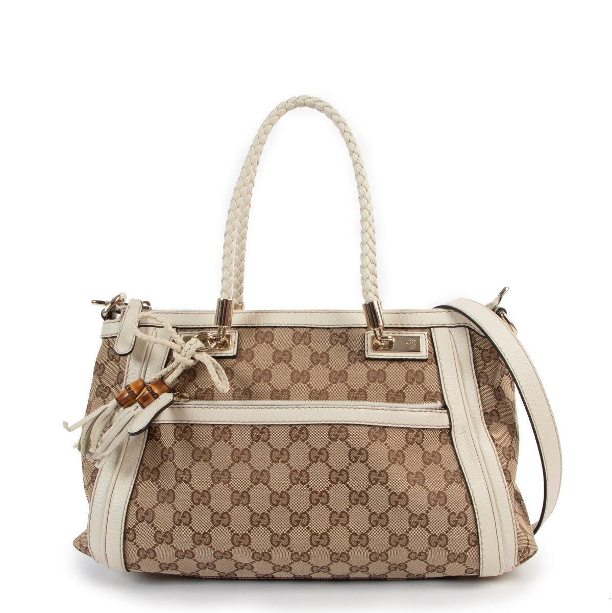 Gucci Monogram Bamboo Shoulder Bag