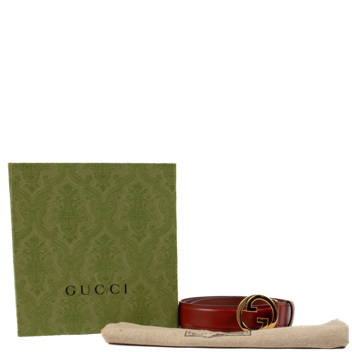Gucci Red Leather Blondie Belt