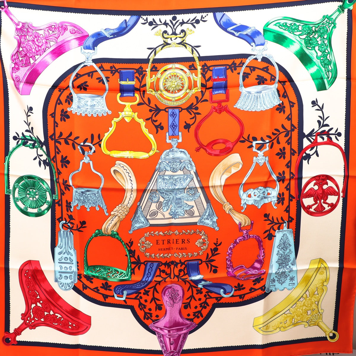 Buy an authentic second hand Hermès Carré 90 Etriers Scarf in very good condition at Labellov.com