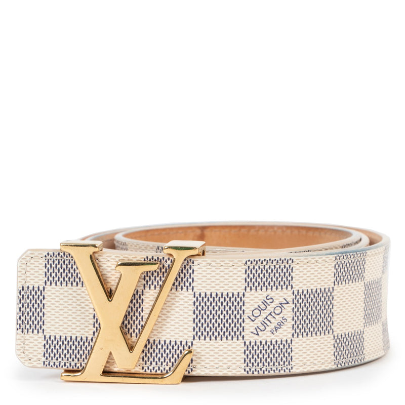 Louis Vuitton White Azur Belt - Size 90