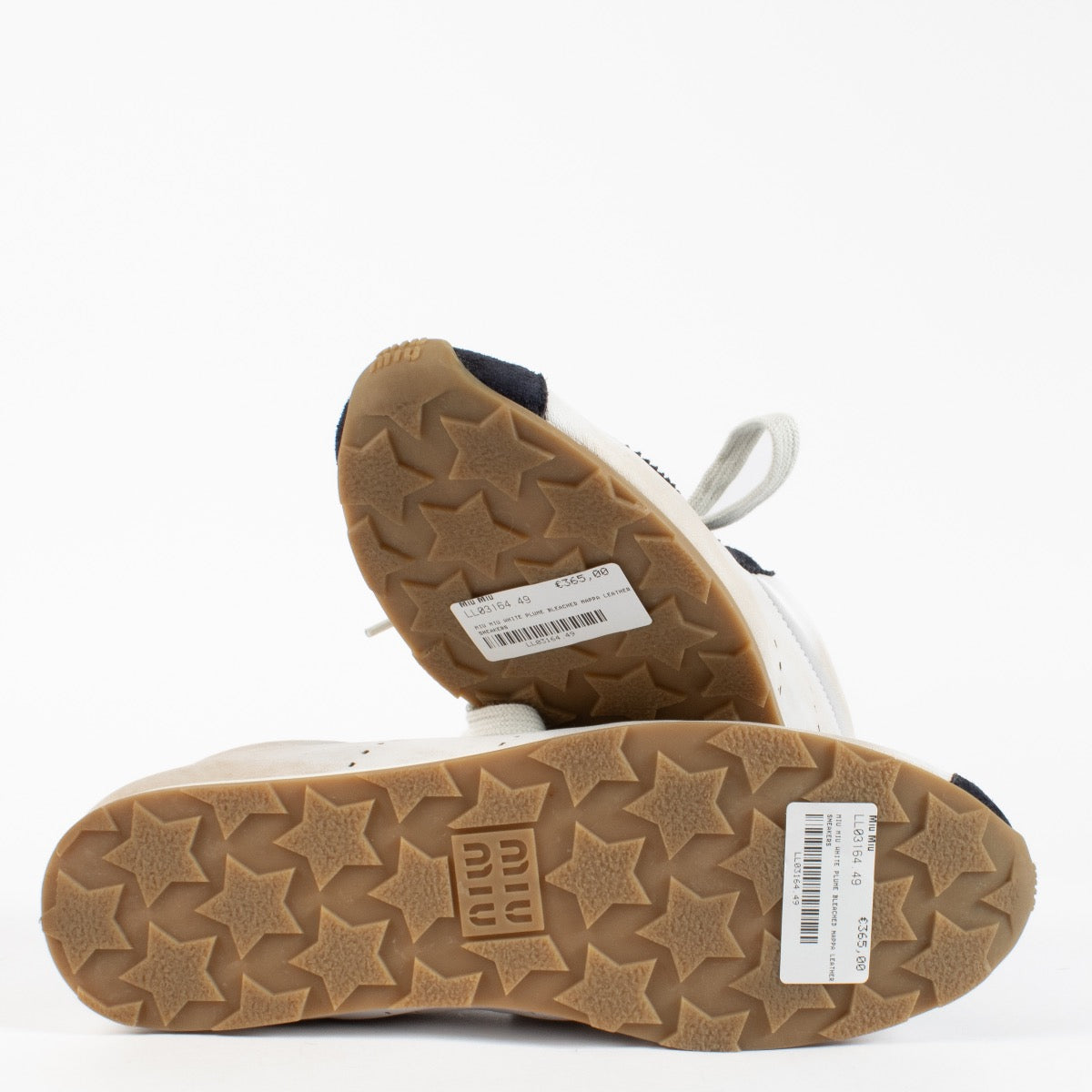 Baskets en cuir Nappa délavé Miu Miu Plume blanc - Taille 41
