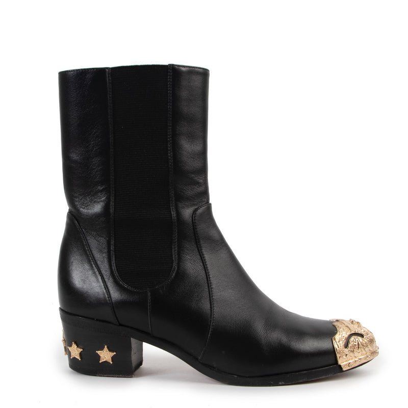 Chanel Pre-Fall 2014 Boots, Chanel Métiers D'art 2014 boots, Chanel 2014 boots, Chanel A14 boots, Chanel gold metal boots