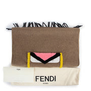 Fendi Shearling Leather-Trimmed Fringed Wool Cashmere-Blend Scarf