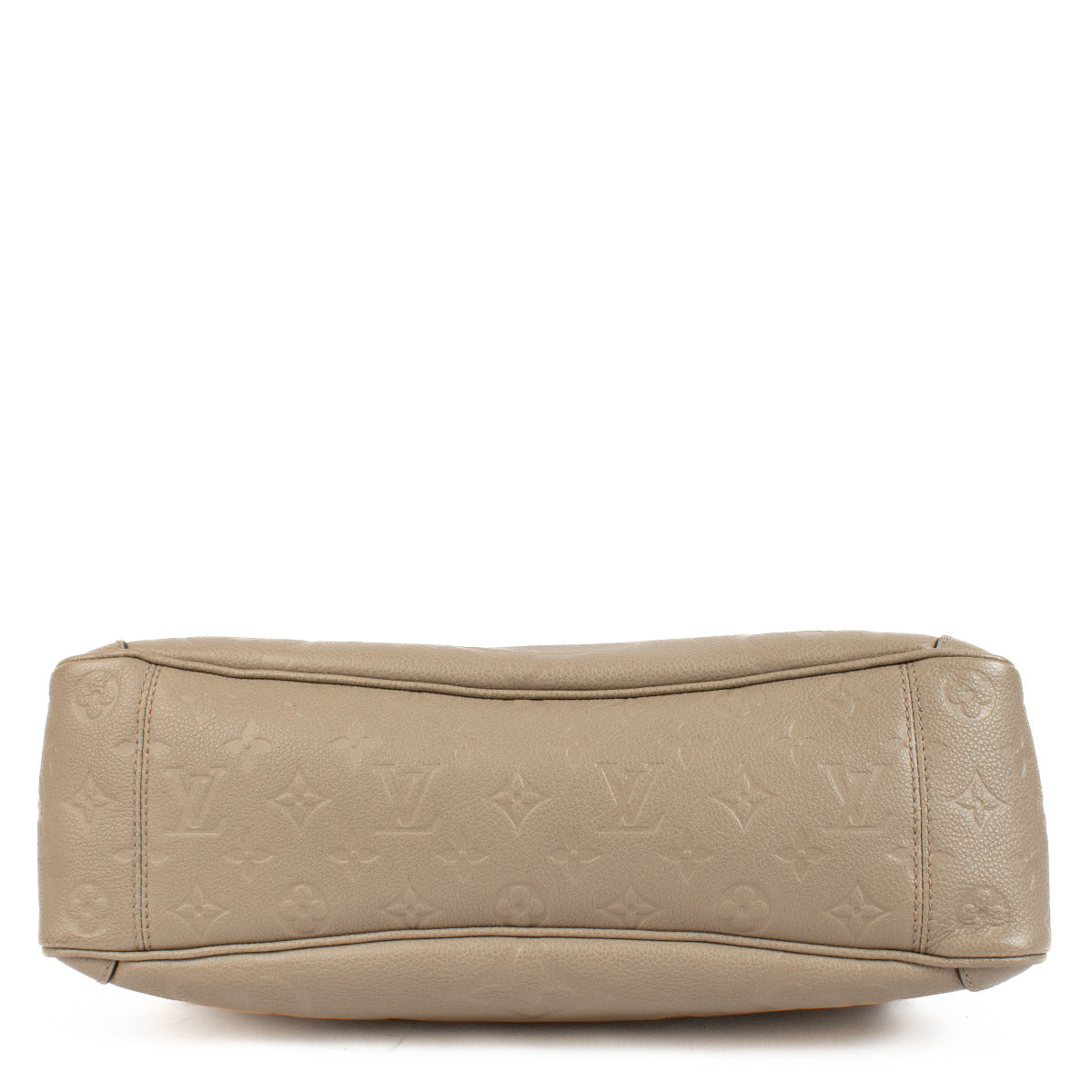 Sac Louis Vuitton Trianon MM en cuir Monogram Empreinte, couleur taupe