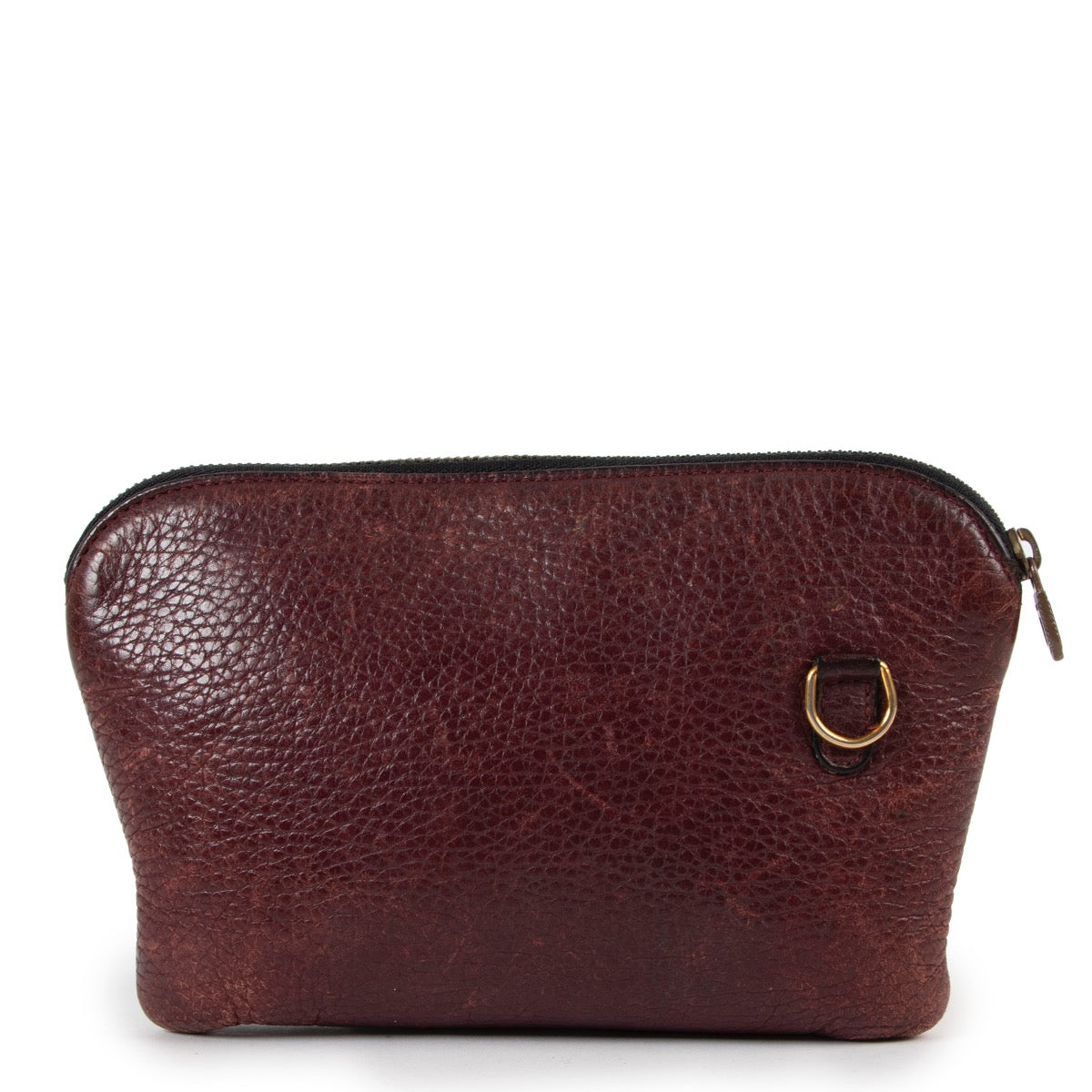 Shop safe online at Labellov in Antwerp this 100% authentic second hand Delvaux Aubergine Leather Pouch