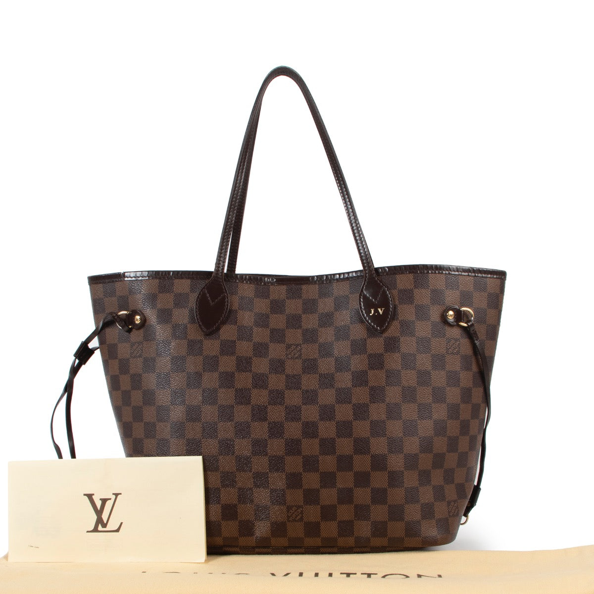 Shop safe online at Labellov in Antwerp this 100% authentic second hand Louis Vuitton Damier Ebene Neverfull MM Shoulder Bag