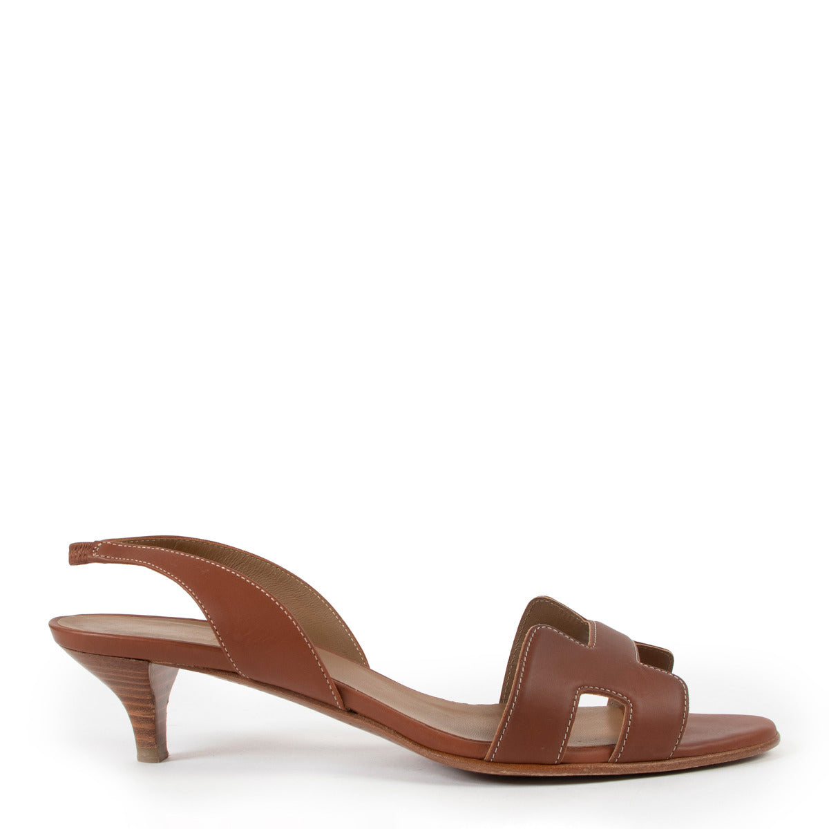 Hermès Ottomane Gold Kitten Heel Sandals - size 39 - for the best price at Labellov secondhand