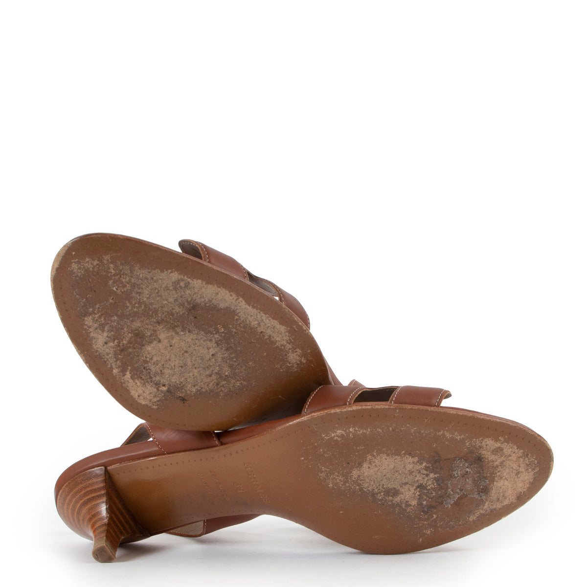 Hermès Ottomane Gold Kitten Heel Sandals - size 39