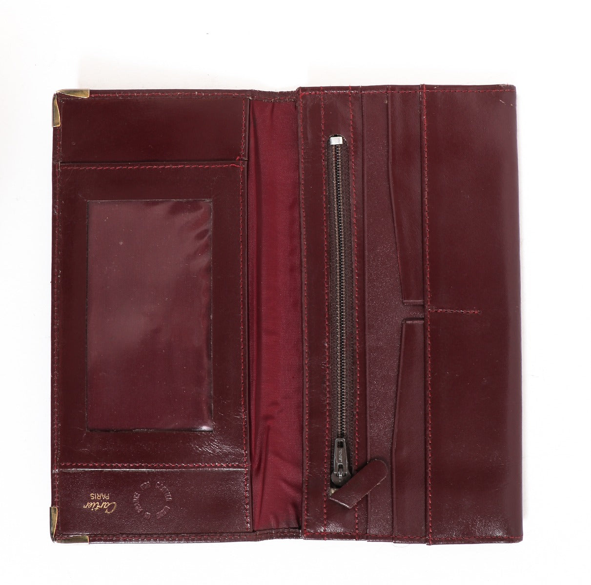 Portefeuille long Cartier bordeaux vintage