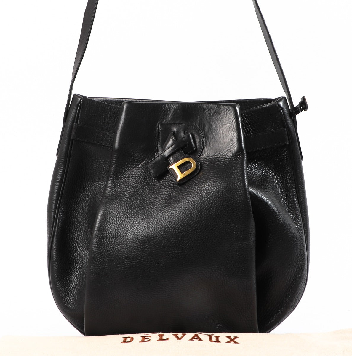 Delvaux Banniere Black Leather Vintage Crossbody Bag