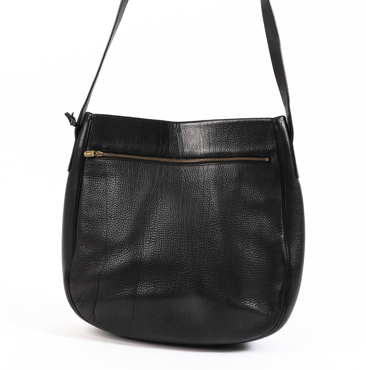 Sac bandoulière vintage en cuir noir Delvaux Banniere
