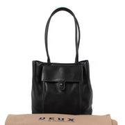 Shop safe online at Labellov in Antwerp this 100% authentic second hand Deux De Delvaux Black Leather Shoulder Bag