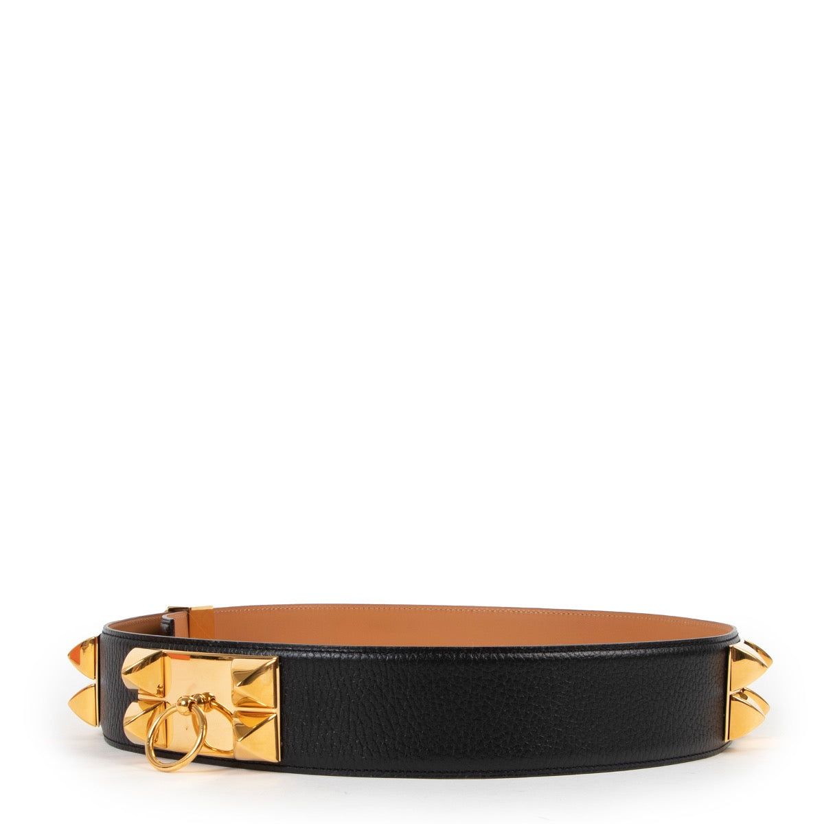 Buy an authentic second hand Hermès Black Collier de Chien Belt - Size 80 in very good condition at Labellov.