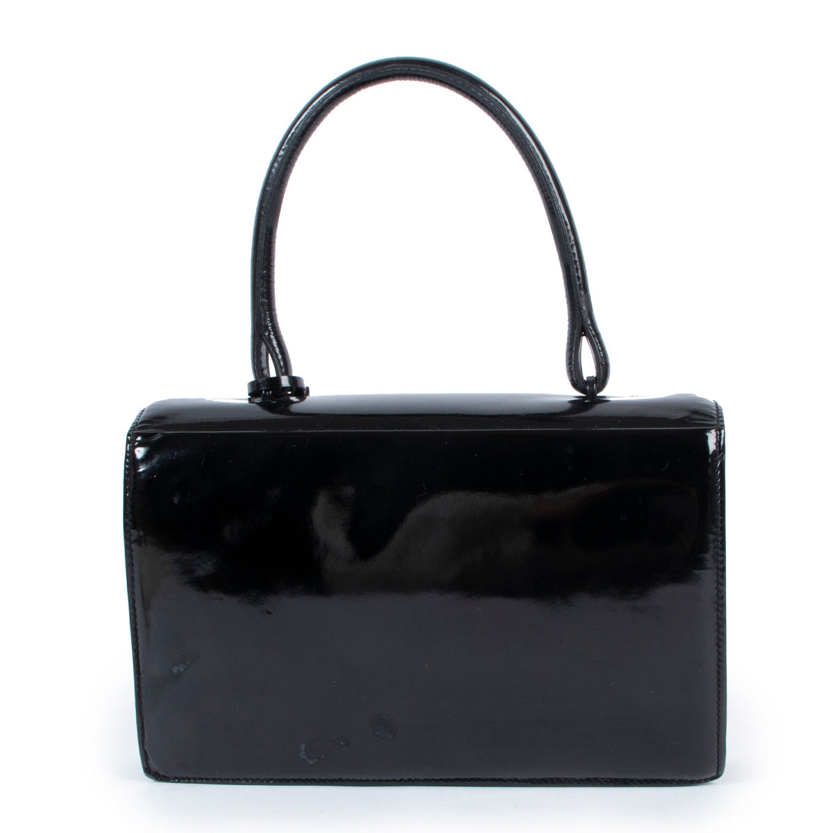Delvaux Black Patent Top Handle