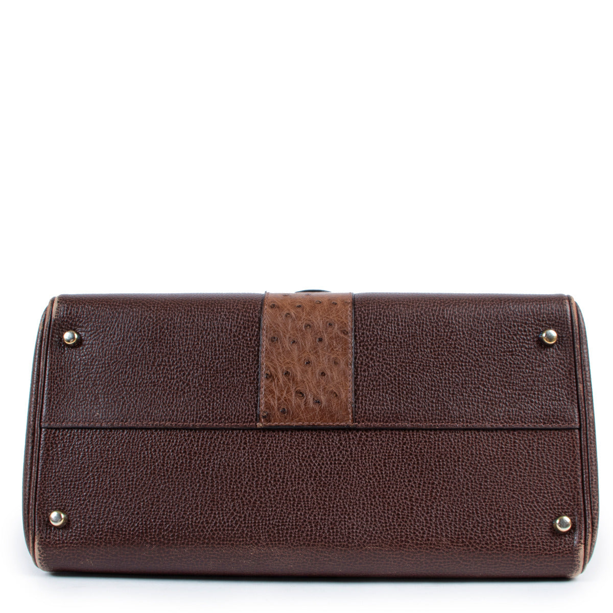 Delvaux Brilliant MM en autruche marron châtaigne + bandoulière
