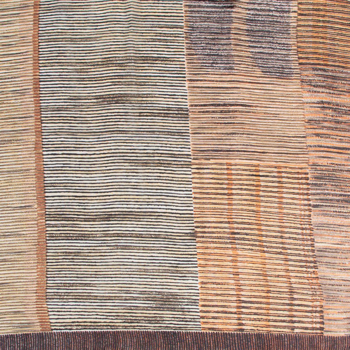 Delvaux Brown Striped Scarf