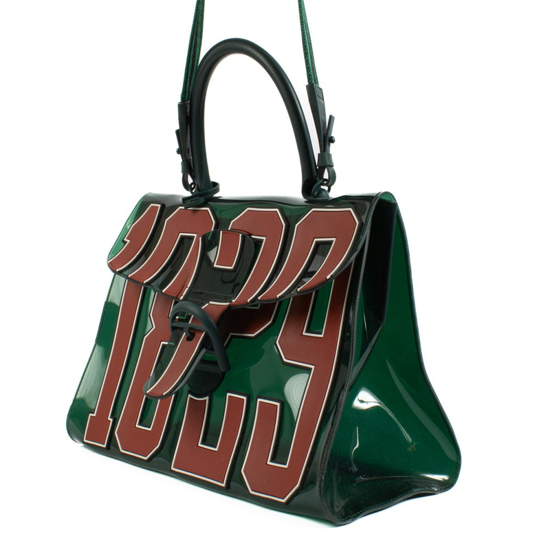 Shop safe online at Labellov in Antwerp, Brussels and Knokke this 100% authentic second hand Delvaux Green Vinyl Le Hero 1819 Limited Edition Brillant Bag