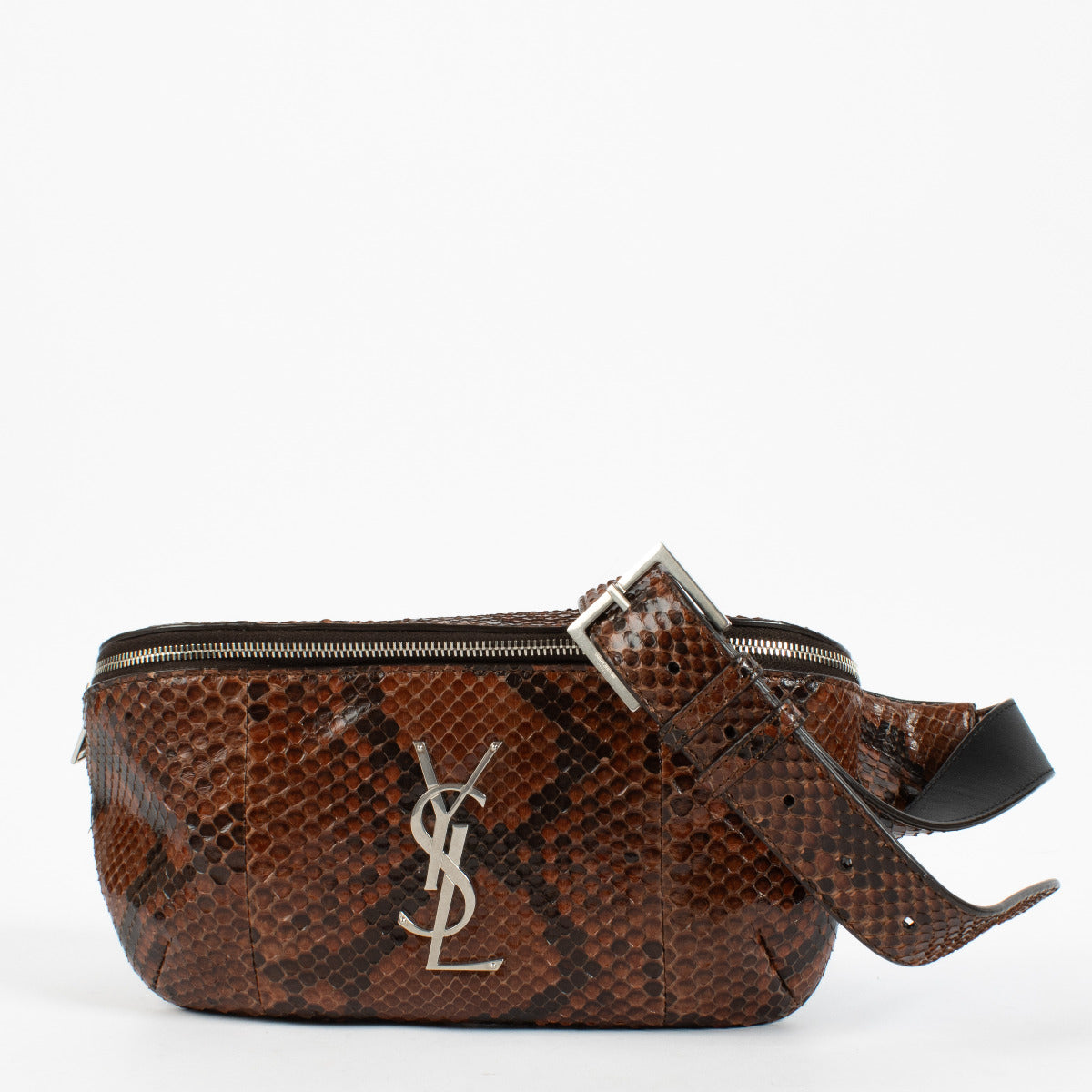 Saint Laurent Brown Python Belt Bag