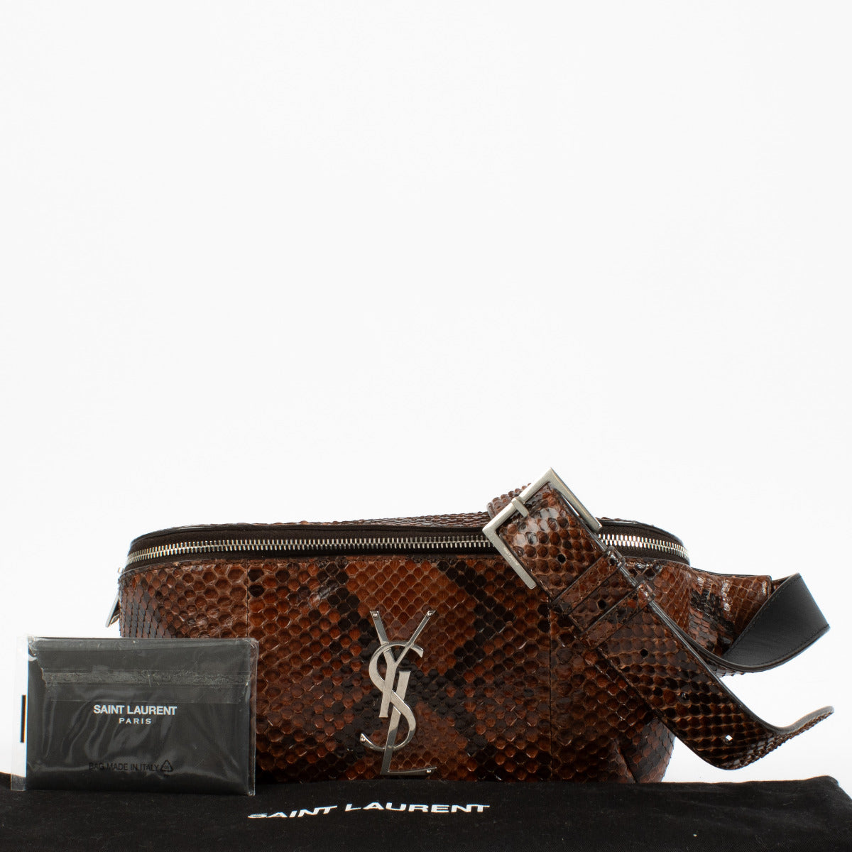 Saint Laurent Brown Python Belt Bag AAN DE BESTE PRIJS