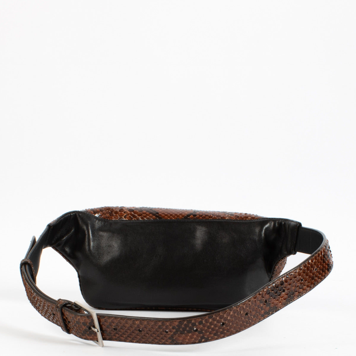 Sac ceinture Saint Laurent en python marron