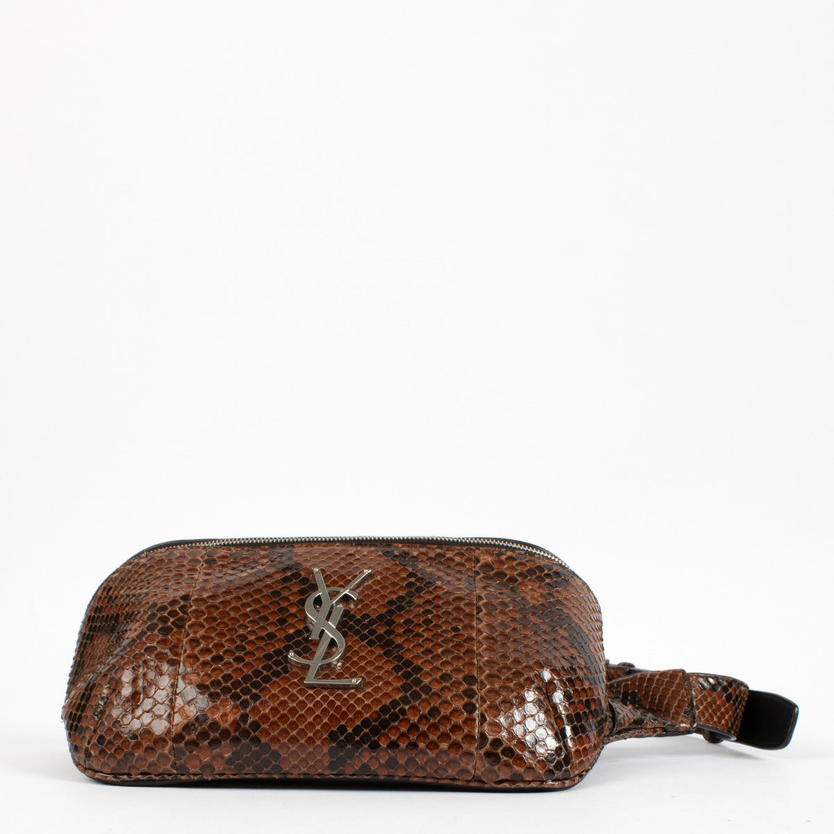 Sac ceinture Saint Laurent en python marron