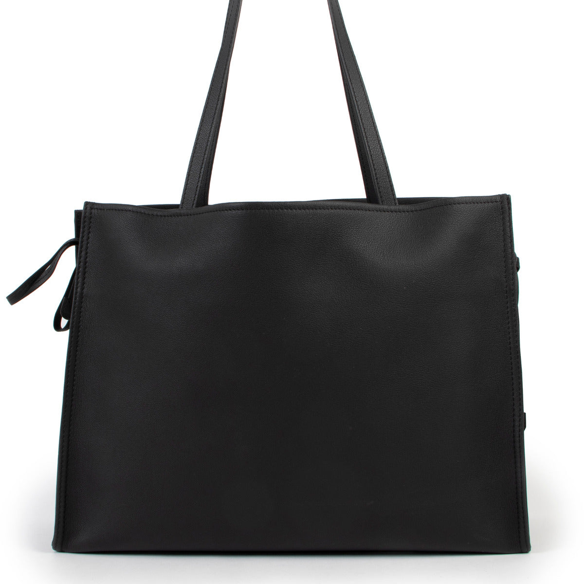 Sac cabas porté épaule Delvaux en veau Rodeo noir