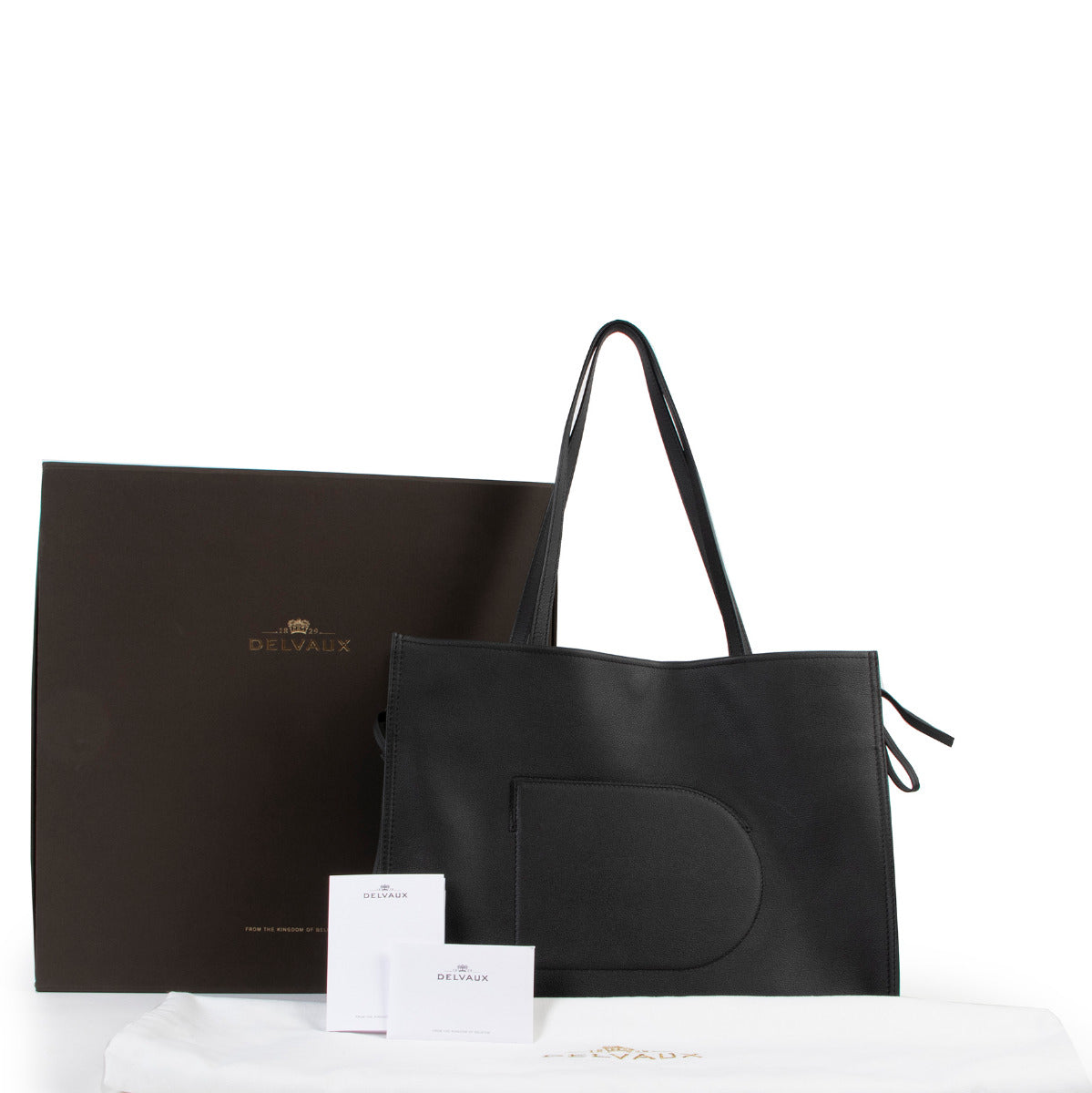 Delvaux Black Rodeo Calf Tote Shoulder bag for the best price at Labellov secondhand luxury